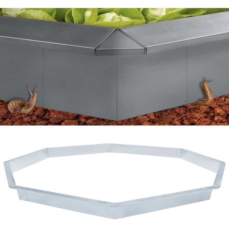 

vidaXL Valla para caracoles de acero galvanizado 444x25 cm - Plateado