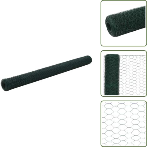 Valla para conejos - vidaXL Alambrada de gallinero acero revestimiento PVC verde 25x1,5 m - Valla para animales