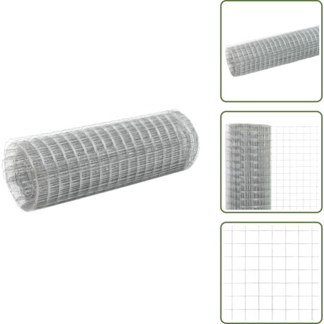 Valla para gallineros - vidaXL Alambrada de gallinero acero galvanizado plateada 10x0,5 m - Valla para conejos
