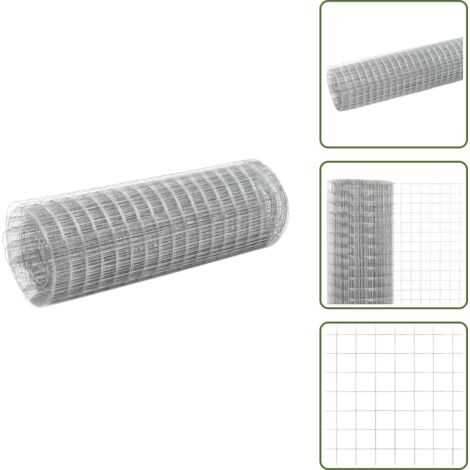 Valla para gallineros - vidaXL Alambrada de gallinero acero galvanizado plateada 10x0,5 m - Valla para conejos