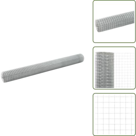 Valla para gallineros - vidaXL Alambrada de gallinero acero galvanizado plateada 10x1,5 m - Valla para conejos