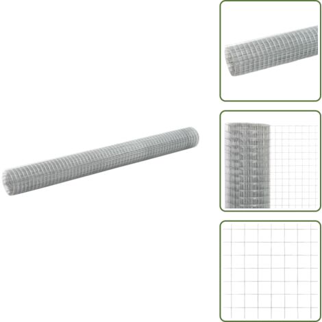 Valla para gallineros - vidaXL Alambrada de gallinero acero galvanizado plateada 25x1,5 m - Valla para conejos