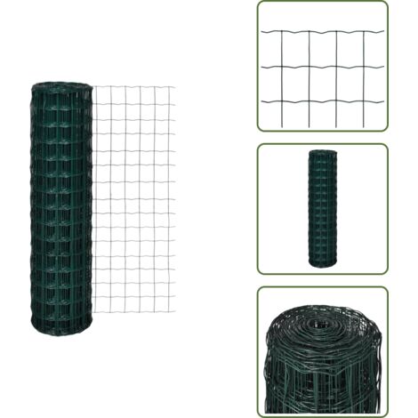 Valla para jardín - vidaXL Set de euro valla acero verde 10x1,5 m - Valla para aves