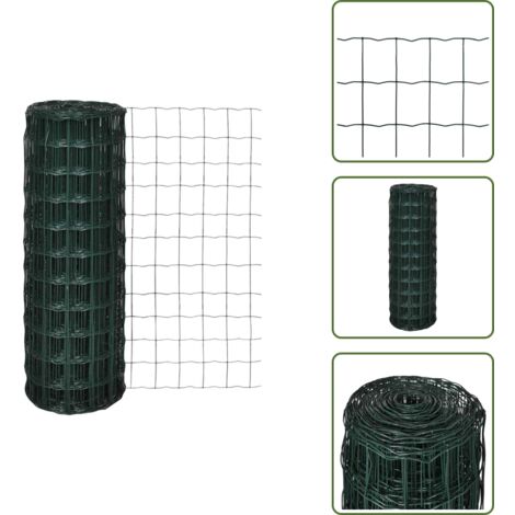 Valla para jardín - vidaXL Set de euro valla acero verde 25x1,2 m - Valla para aves