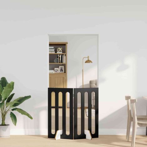Valla plegable para mascotas 2 pcs Roble Negro