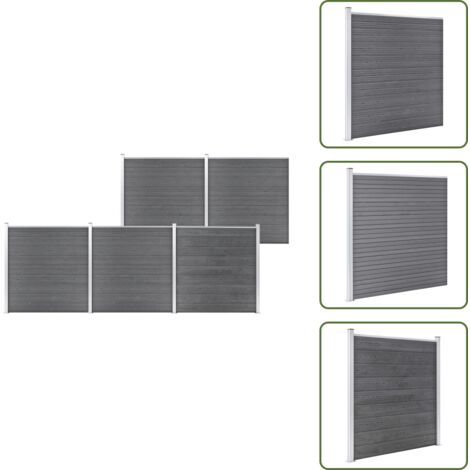 Valla residencial - vidaXL Valla de jardín de WPC gris 872x186 cm - Valla modular