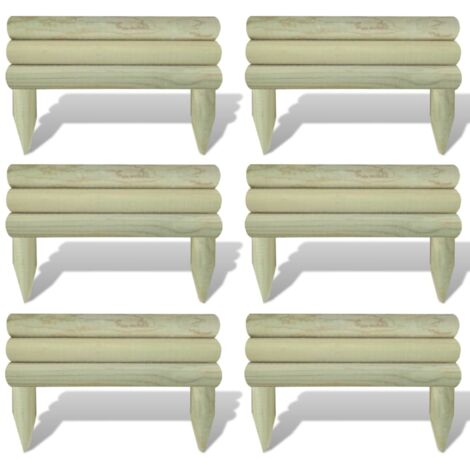 Valla troncos borde de jardín madera horizontal FSC 60cm 10 uds