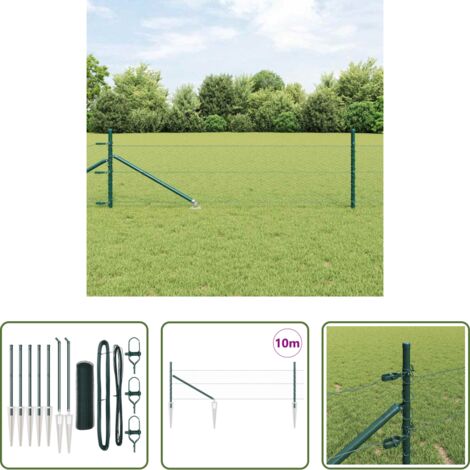 Valla verde -  Poste de Valla Verde 10 x 0,4 m (malla de 25 mm) Acero y PVC