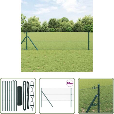 Valla verde -  Poste de Valla Verde 10 x 0,6 m (malla de 13 mm) Acero y PVC