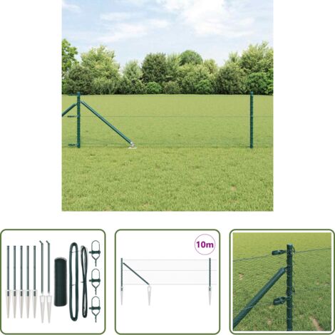 Valla verde -  Poste de Valla Verde 10 x 0,6 m (malla de 13 mm) Acero y PVC
