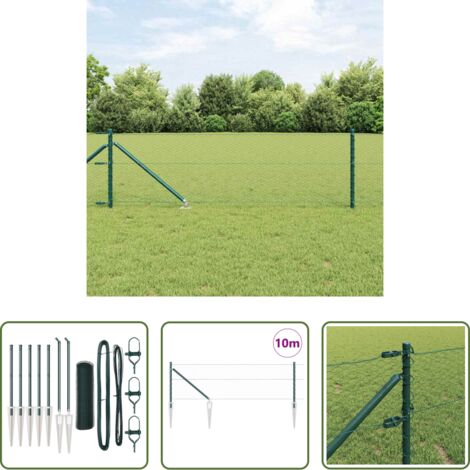 Valla verde -  Poste de Valla Verde 10 x 0,6 m (malla de 25 mm) Acero y PVC