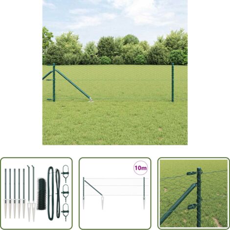 Valla verde -  Poste de Valla Verde 10 x 0,6 m (malla de 36 mm) Acero y PVC