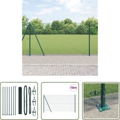 Valla verde -  Poste de Valla Verde 10 x 1,2 m (malla de 12 x 12 mm)