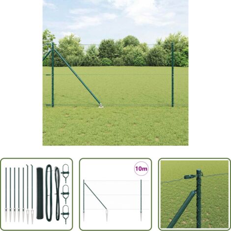 Valla verde -  Poste de Valla Verde 10 x 1,2 m (malla de 25 mm) Acero y PVC