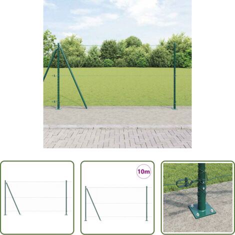 Valla verde -  Poste de Valla Verde 10 x 1,2 m (malla de 25 mm) Acero y PVC