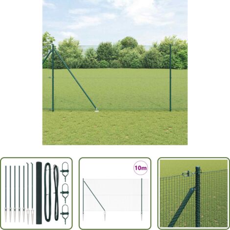 Valla verde -  Poste de Valla Verde 10 x 1,6 m (malla de 16 x 16 mm)