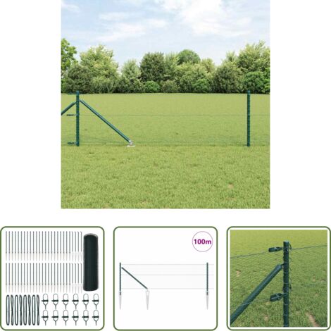 Valla verde -  Poste de Valla Verde 100 x 0,6 m (malla de 13 mm) Acero y PVC