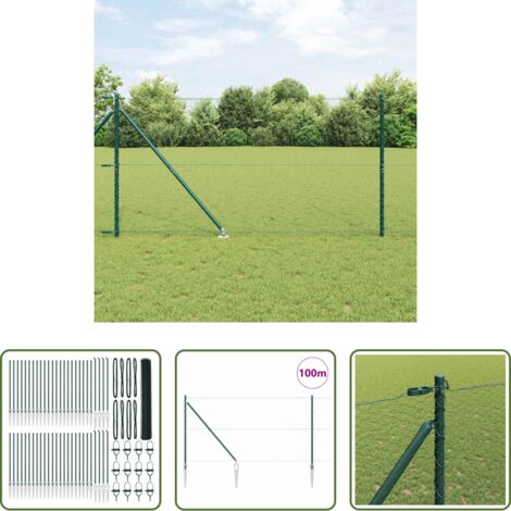 Valla verde -  Poste de Valla Verde 100 x 1,4 m (malla de 25 mm) Acero y PVC