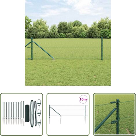 Valla verde -  Poste de Valla Verde 25 x 0,8 m (malla de 25 mm) Acero y PVC