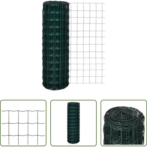 Valla verde -  Set de euro valla acero verde 25x1,2 m