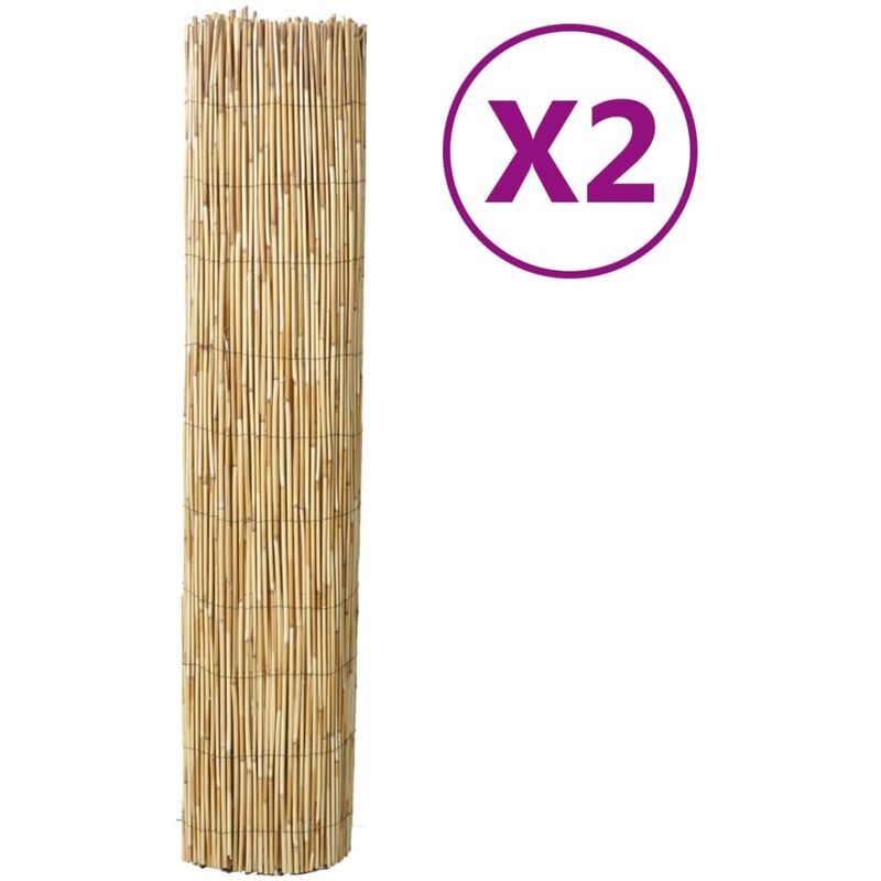 

vidaXL Vallas de caña de junco 2 uds 150x500 cm - Marrón