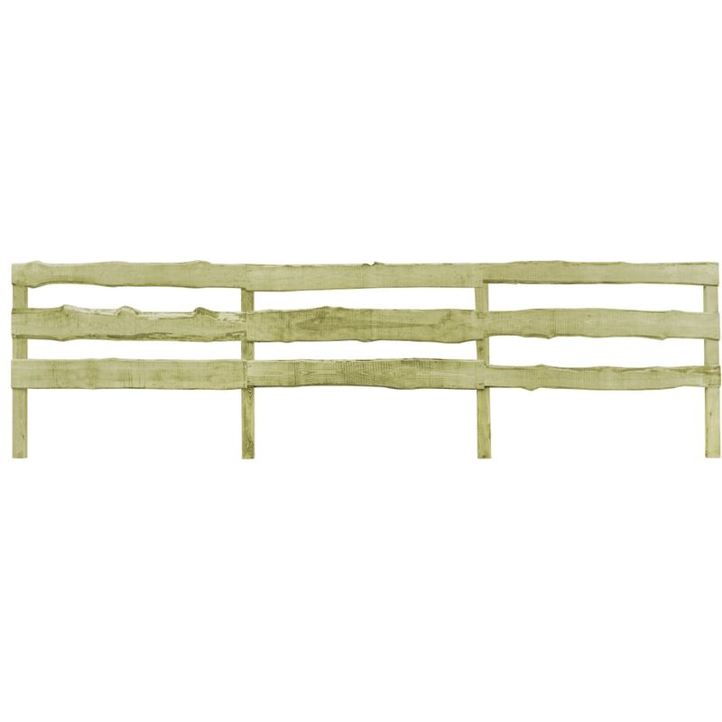 

Vallas de jardín 3 travesaños 4 uds madera pino 510x120 cm - Marrón
