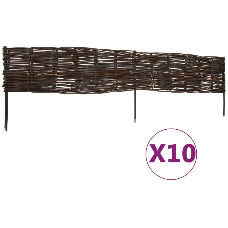 

Vallas de sauce para jardin 10 unidades 120x35 cm