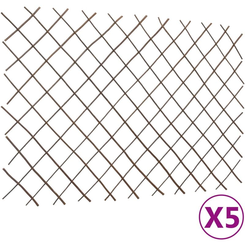 

Vallas enrejadas de sauce 5 unidades 180x120 cm - Marrón