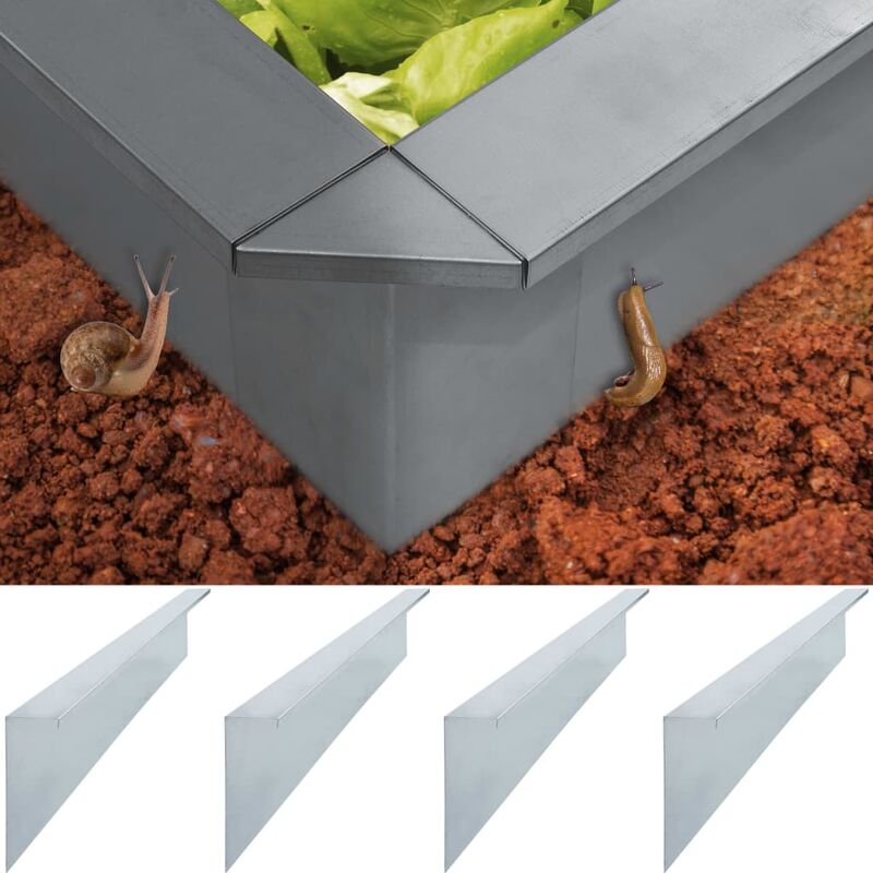 

vidaXL Vallas para caracoles 4 uds acero galvanizado 150x7x25cm 0,7mm - Plateado