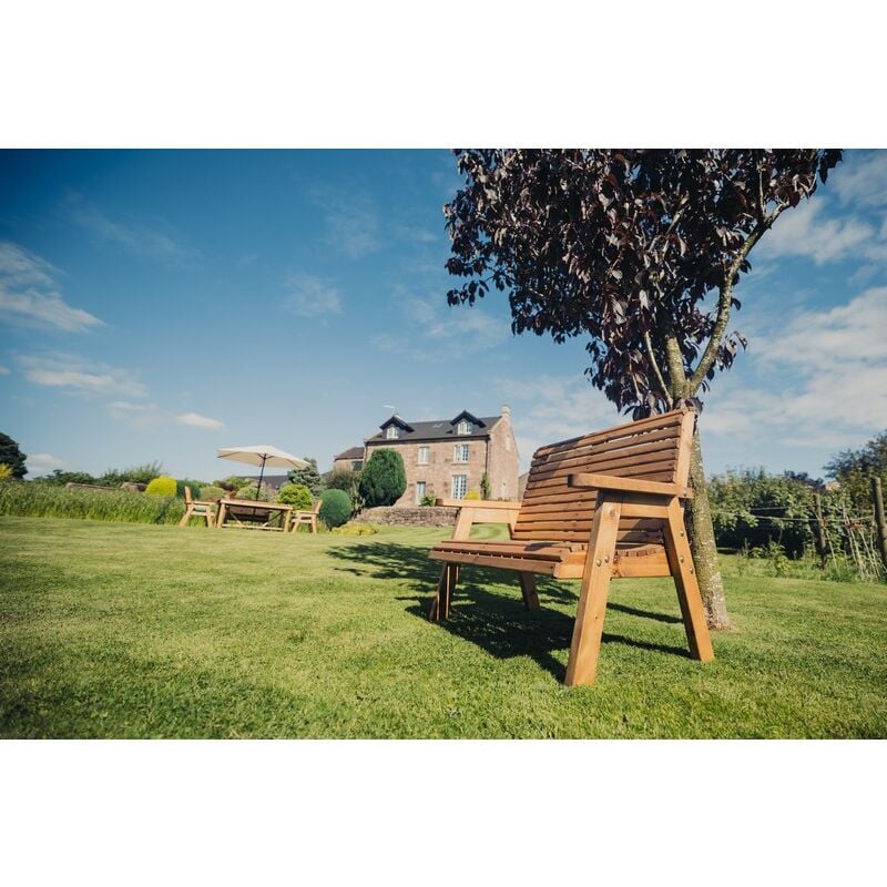 Churnet Valley - 2 Seater Bench Garden Furniture Handmade uk Seat Wooden Swedish Redwood VS102