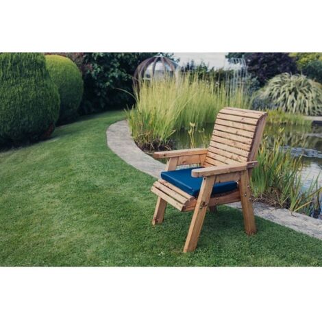 Valley Chair - Timber - L73 x W64 x H95 cm - Garden Furniture - Minimal Assembly Required - Set of Waterproof Cushions Included