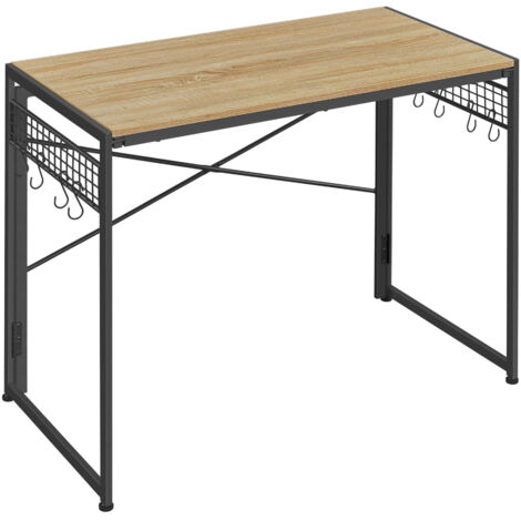 Valora escritorio para ordenador Sonoma acero negro tamaño 100x50 moderno