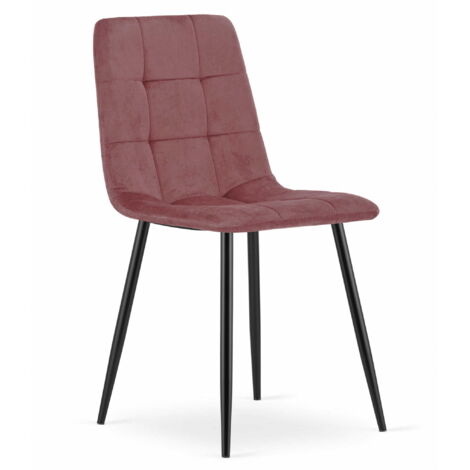 Valora Fauteuil PYRA Velours Rose Pieds Noirs Design Salon
