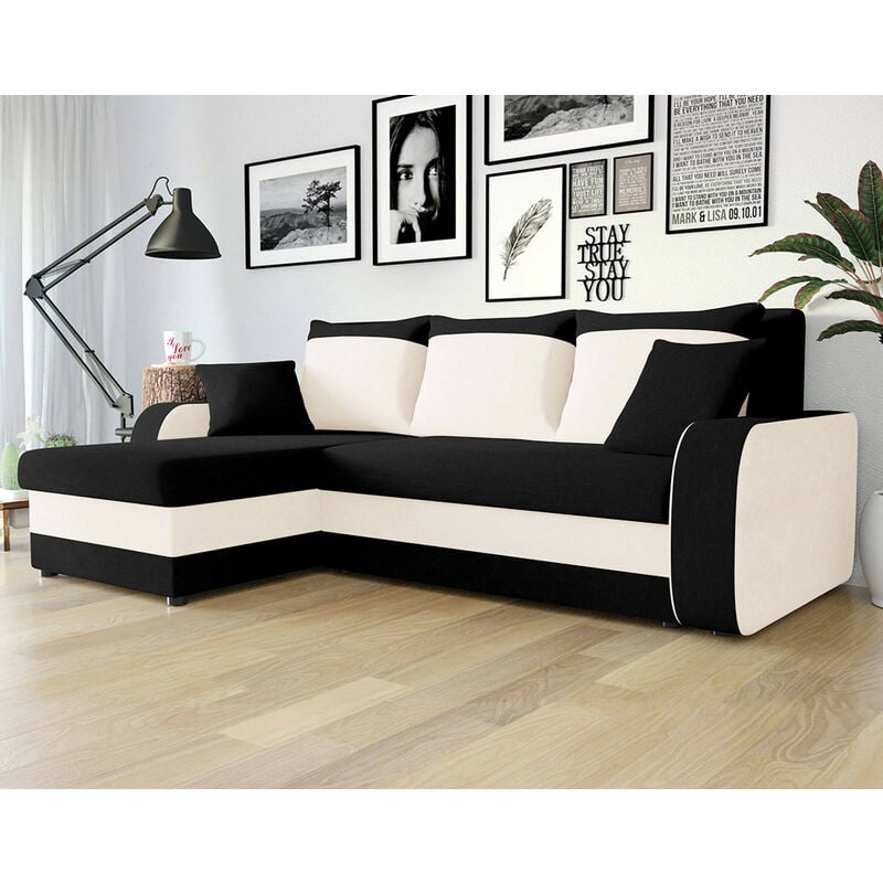 Bestmobilier - Valos - canapé d'angle réversible - 4 places - convertible avec coffre - en velours