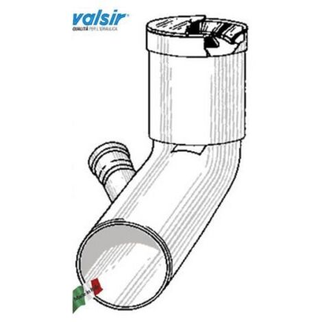 VALSIR Curva scarico BIANCA WC prolungata DESTRA 110/50