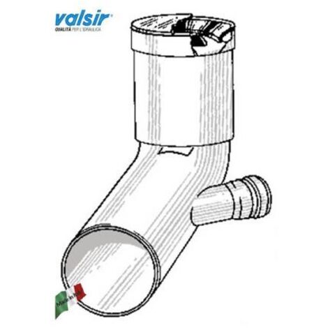 VALSIR Curva scarico BIANCA WC prolungata SINISTRA 110/40