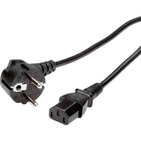Value 19.99.1017 Strom Verbindungskabel  Schwarz 0.60 m