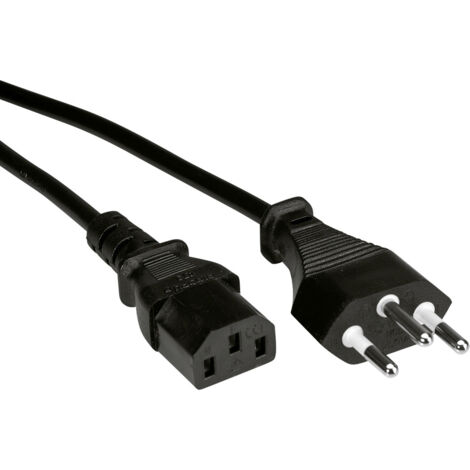 Value 19.99.1220 Strom Verbindungskabel  Schwarz 1.80 m