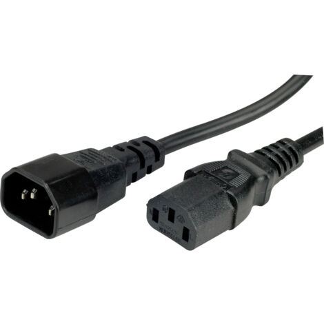 Value 19.99.1505 Strom Verbindungskabel  Schwarz 0.50 m