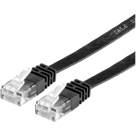 Value 21.99.0960 RJ45 Câble réseau, câble patch CAT 6 U/UTP 0.50 m noir 1 pc(s) S344242