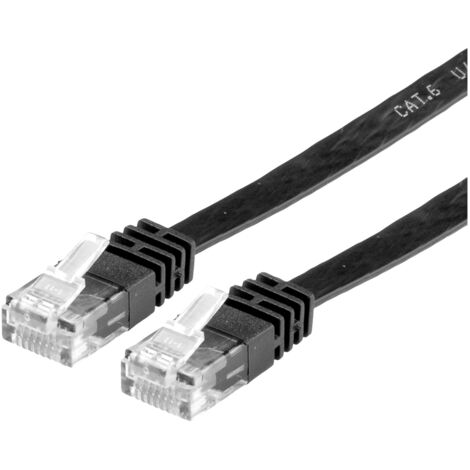 Value 21.99.0960 RJ45 Netzwerkkabel, Patchkabel CAT 6 U/UTP 0.50 m Schwarz  1 St.