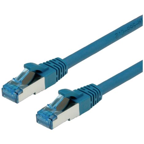 Value 21.99.1950 RJ45 Câble réseau, câble patch CAT 6a S/FTP 0.50 m bleu 1 pc(s) S362442