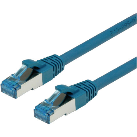 Value 21.99.1950 RJ45 Netzwerkkabel, Patchkabel CAT 6a S/FTP 0.50 m Blau  1 St.