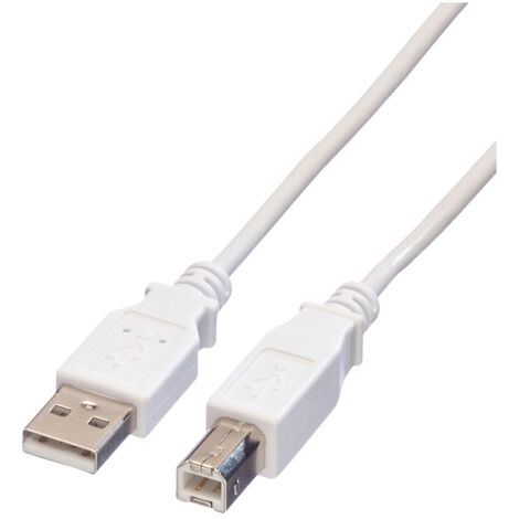 Value USB-Kabel  USB 2.0 USB-A Stecker, USB-B Stecker 4.50 m Weiß Geschirmt 11.99.8841