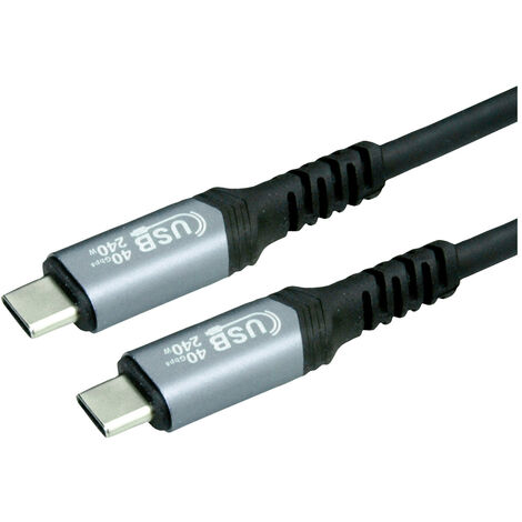 Value USB-Kabel  USB4® USB-C® Stecker, USB-C® Stecker 1.00 m Schwarz Geschirmt 11.99.9086