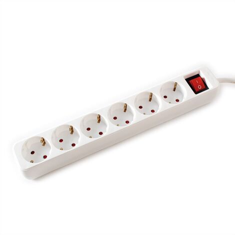 Value VALUE Bâti de prises 6x avec interrupteur, blanc, 3 m (19.99.1085)