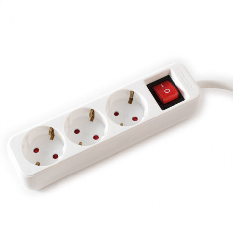 Value VALUE Bâti de Prises Triple avec Interrupteur, Blanc, 3 m (19.99.1077)