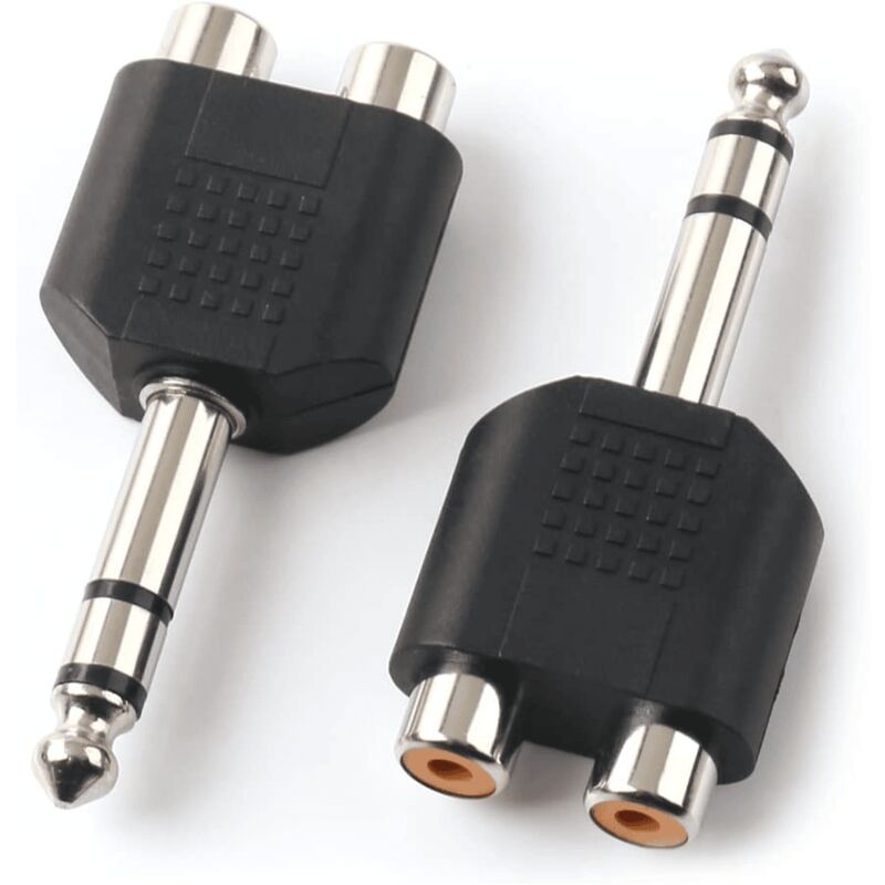 

Goobay - Adaptador audio estereo 2xRCA/H - JACK 6.35/M Negro