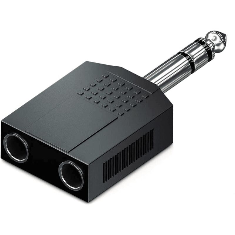 

Adaptador audio estereo 2xJACK 6.35/H - JACK 6.35/M Negro