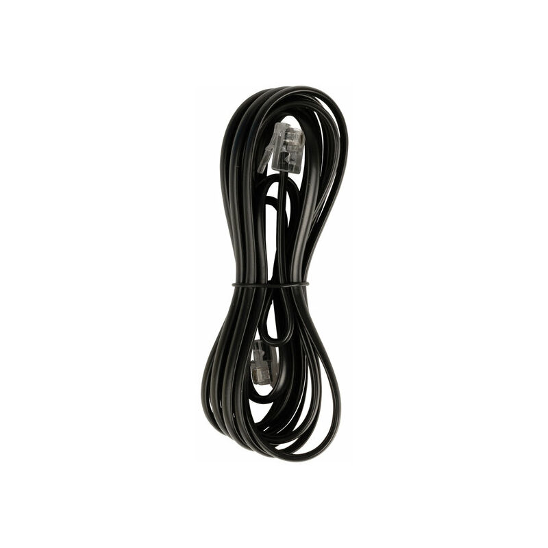 

Cable de teléfono RJ11 macho - macho 5 m, color negro, ideal para conectar de pared a teléfono - Valueline